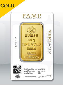 PAMP Suisse Lady Fortuna 50 gram Gold Bar (Veriscan®)