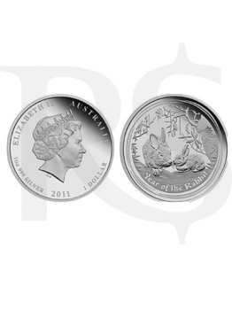 2011 Perth Mint Lunar Rabbit 1 oz Silver Coin