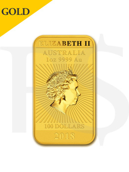 2018 Perth Mint Dragon Rectangular 1 oz Gold Coin
