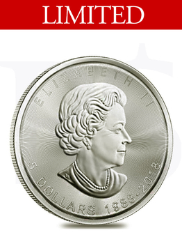 2018 Canada Maple Leaf 1 oz 30th Anniversary Silver Coin (with Capsule)