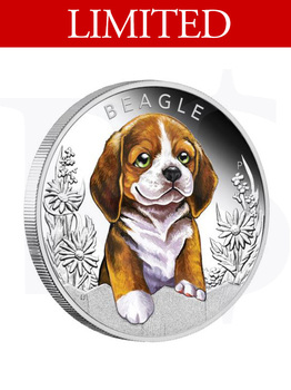 2018 Puppies Beagle 1/2 oz silver Proof coin
