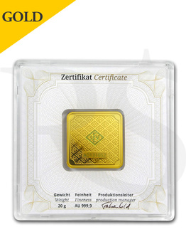 Geiger Edelmetalle (Original Square Series) 20 gram Gold Bar
