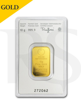 Austrian Mint 10 gram 9999 Gold Bar - KineBar Design
