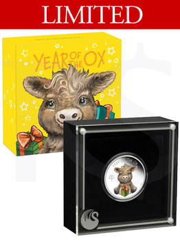 2021 Perth Mint Baby Ox 1/2oz Coloured Silver Proof Coin