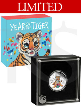 2022 Perth Mint Baby Tiger 1/2oz Coloured Silver Proof Coin