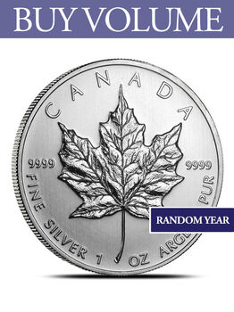 Canada Maple Leaf 1 oz Silver Coin - Random Year (Tube of 25)