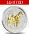 2014 Perth Mint Gold Gilded Horse 1 oz Silver Coin